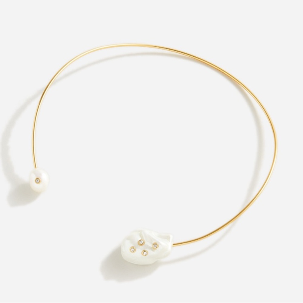 EUC JCrew Pearl Baroque Collar Necklace